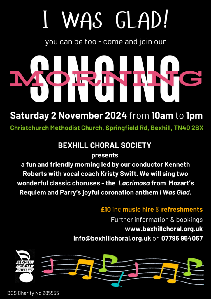 I Was Glad! – Singing Morning with Bexhill Choral