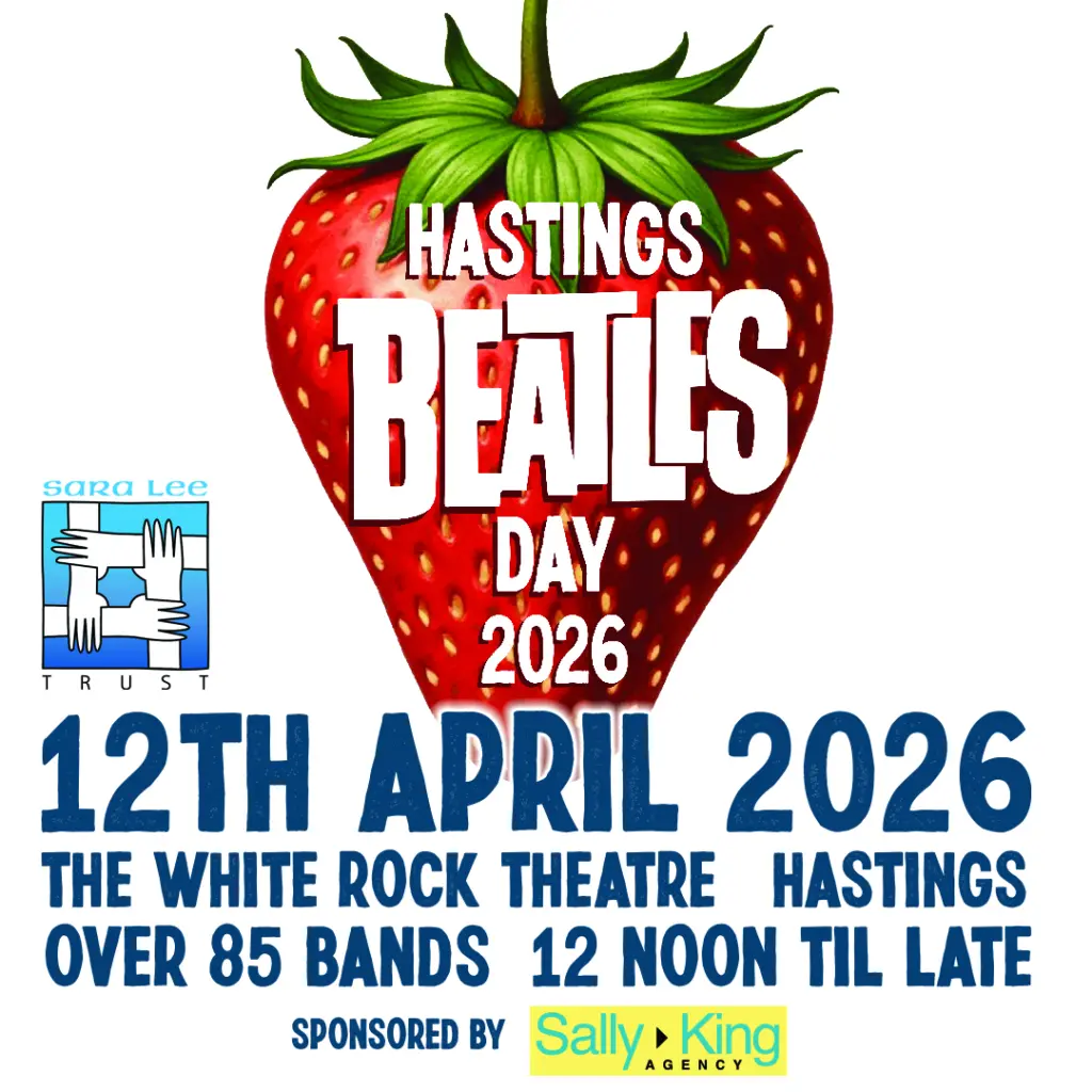 Hastings Beatles Day 2026 Hastings In East Sussex Hastings Beatles Day 2026 Poster 120026 1024x1024.webp